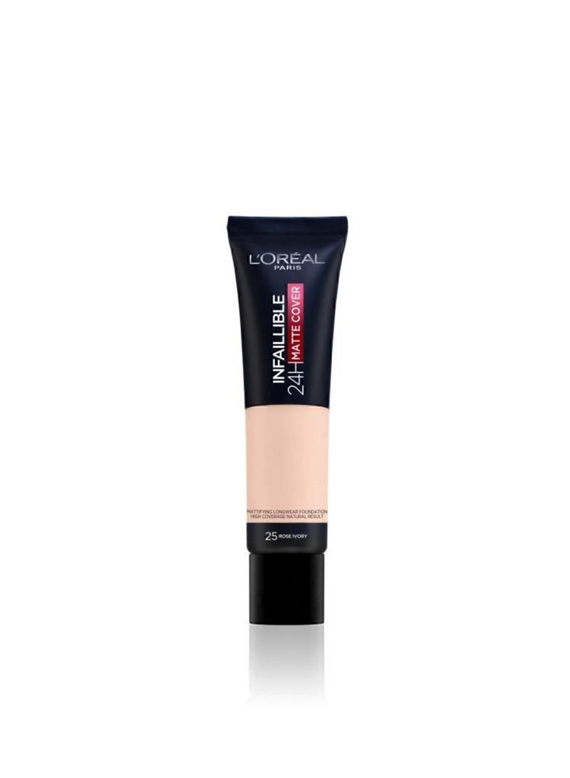 LOROYAL L'Oréal Infallible Matte Cover Foundation, 24-Hour Matte Finish, No. 25 - Image 1